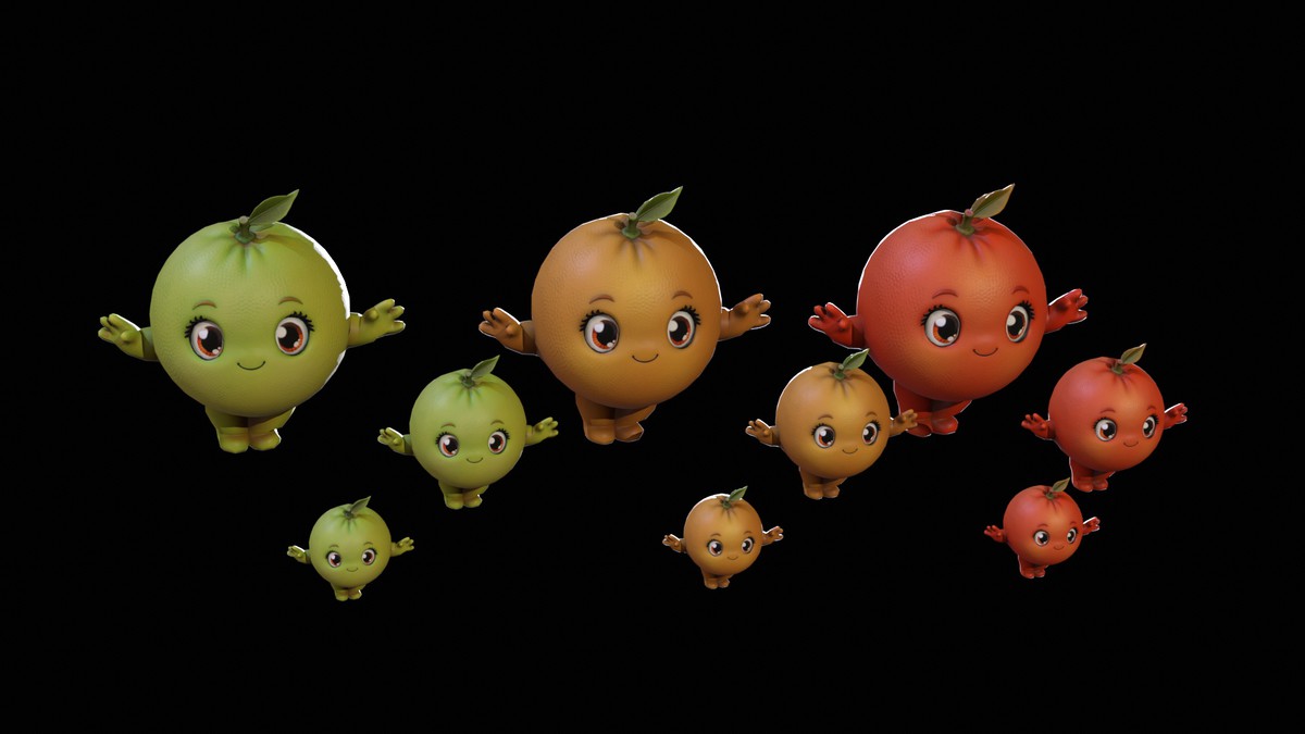 Chibi Fruit Orange Two