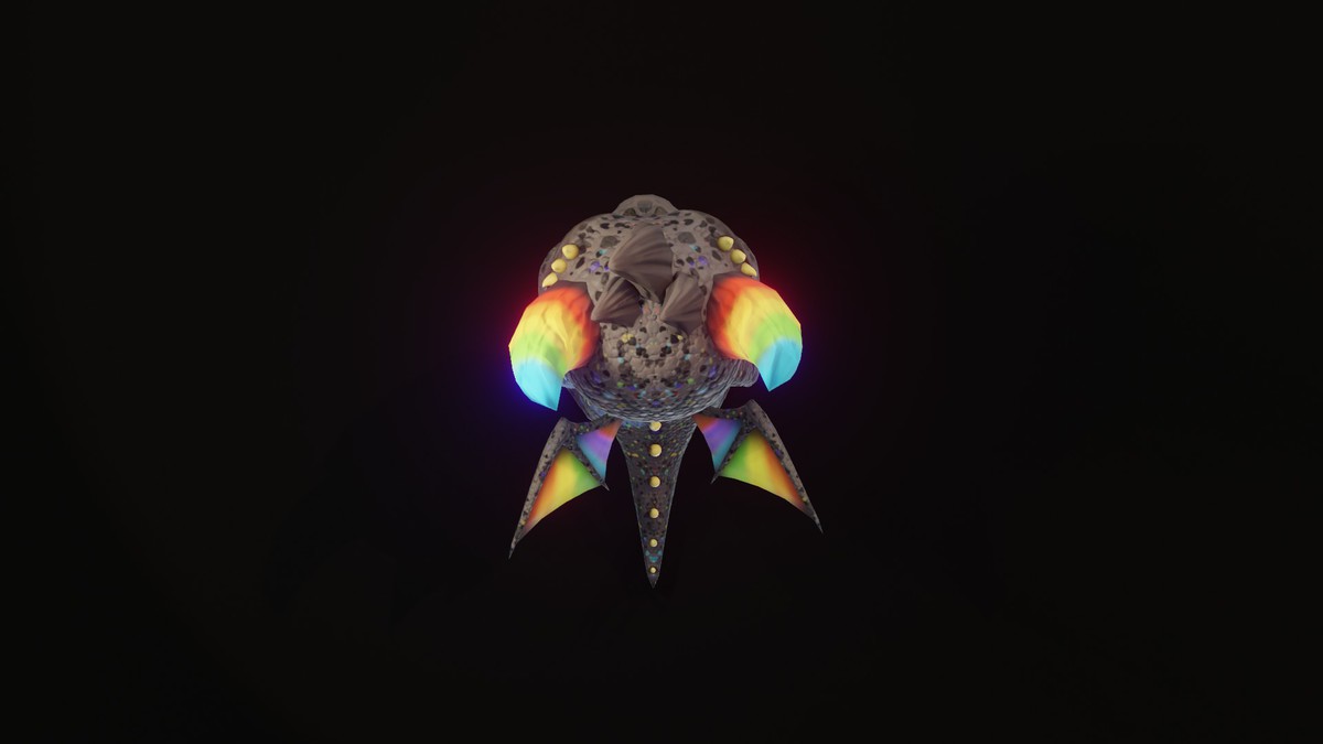 Cartoon Rainbow Dragon 3D Model (Low-Poly, Game-Ready, Animated, Built-In)