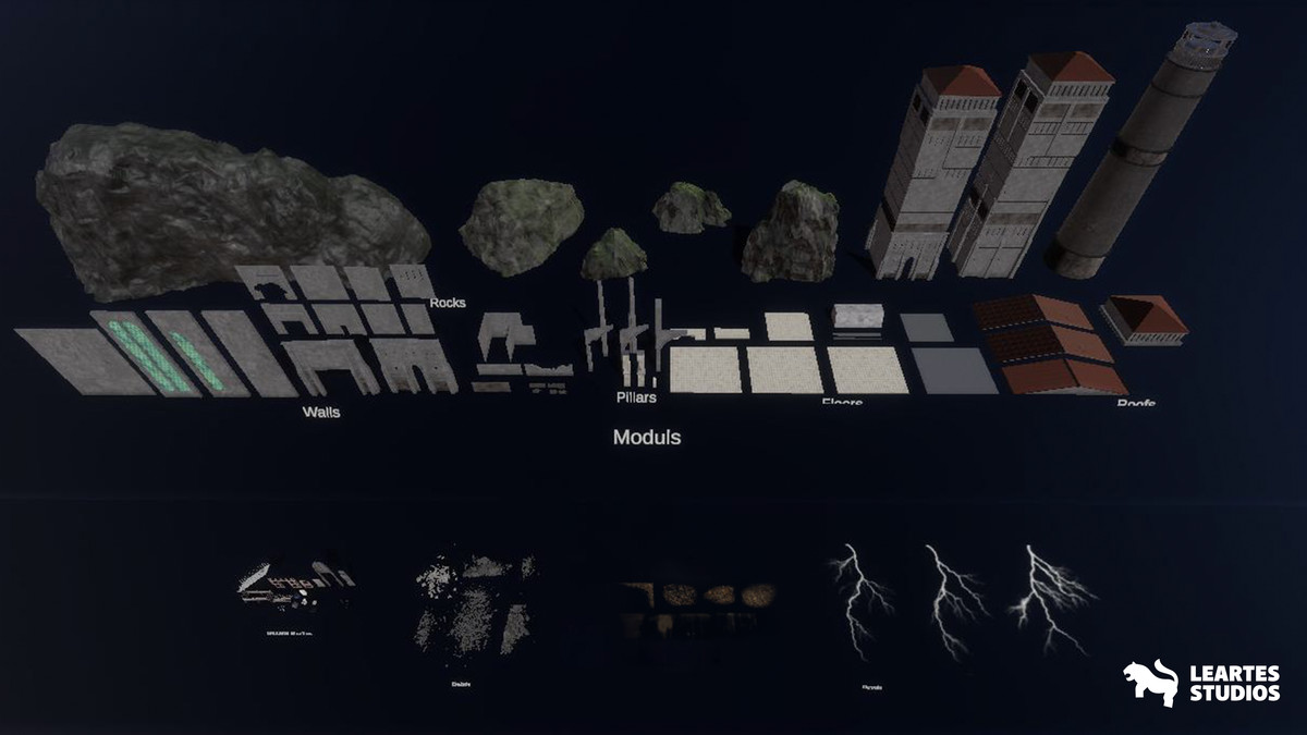 Haunted Prison Environment ( Exterior + Interior , Modular)