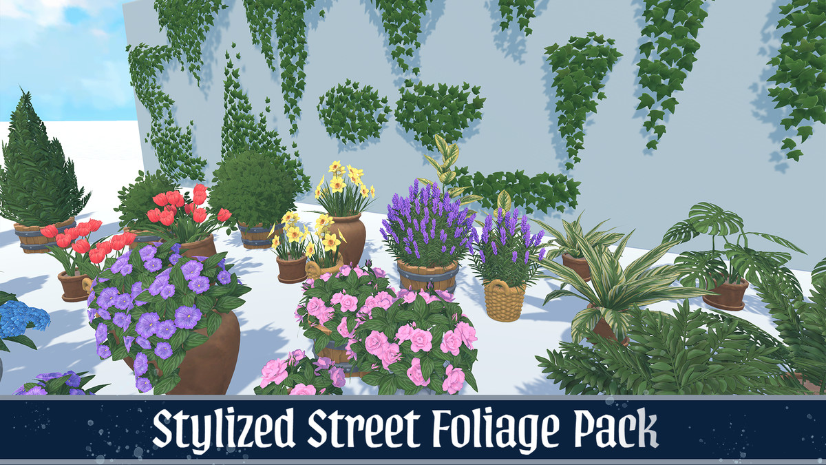 Stylized Street Plants Flowers Ivy Vines Pack