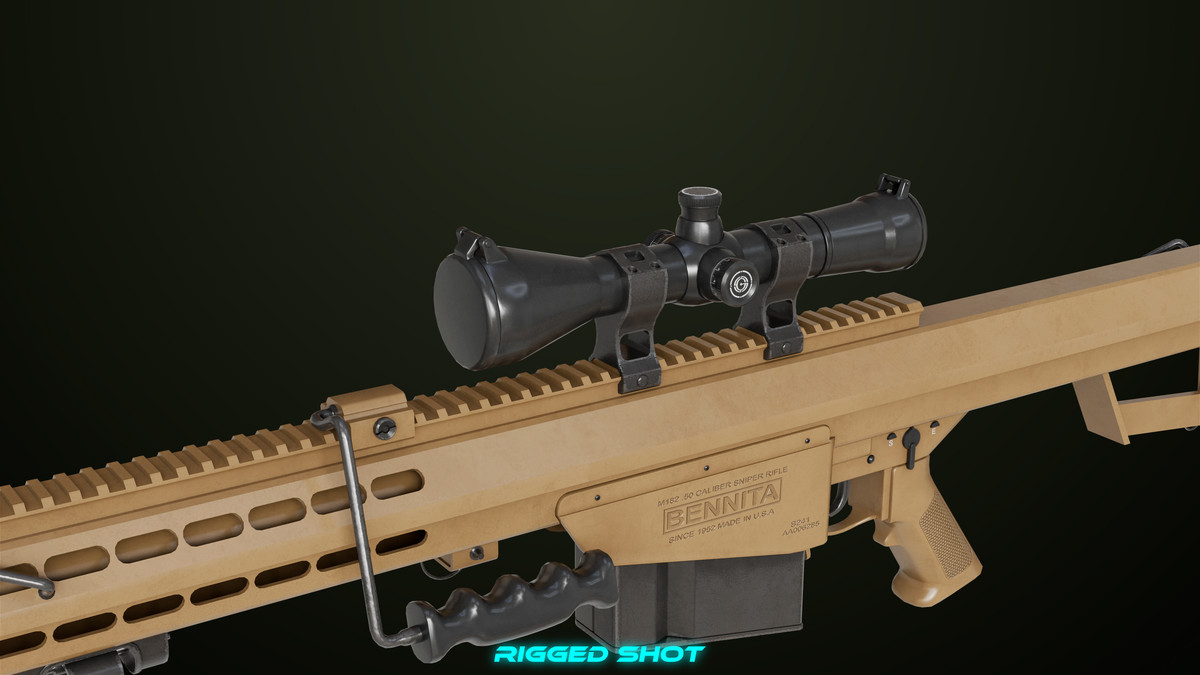 Sniper Rifle 02 Black and Sandal Single Map URP HDRP