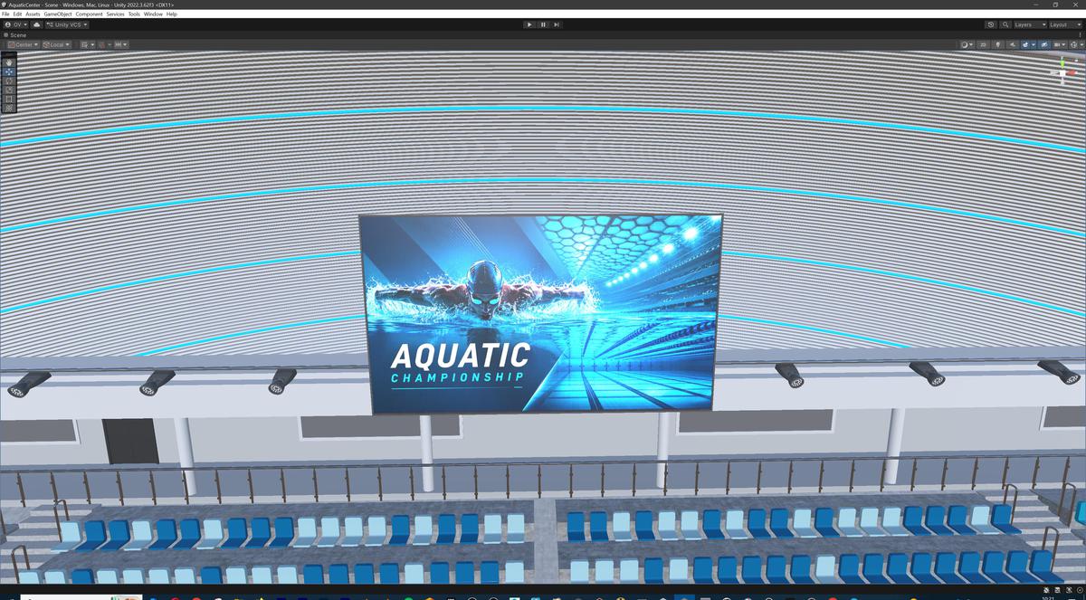 Olympic Aquatic Center Swimming Pool Modular Environment 3D