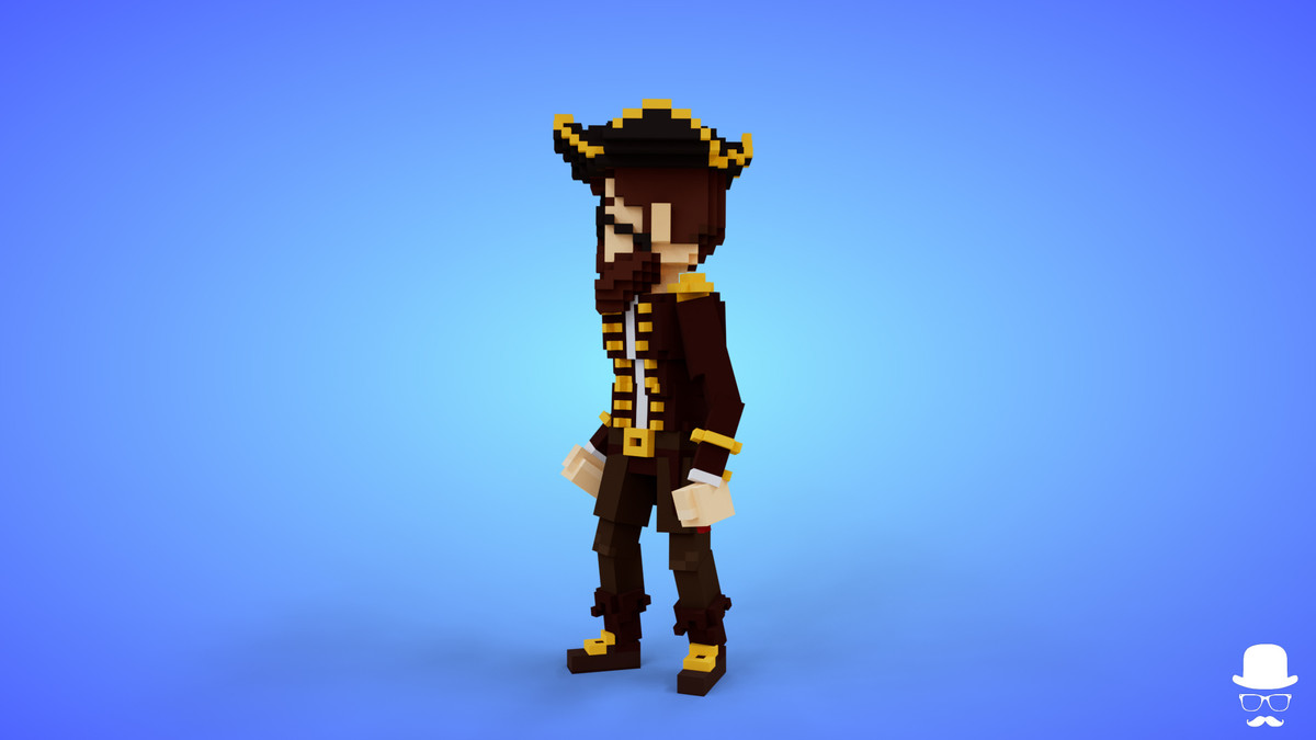 3D Voxel Model - Pirate Character