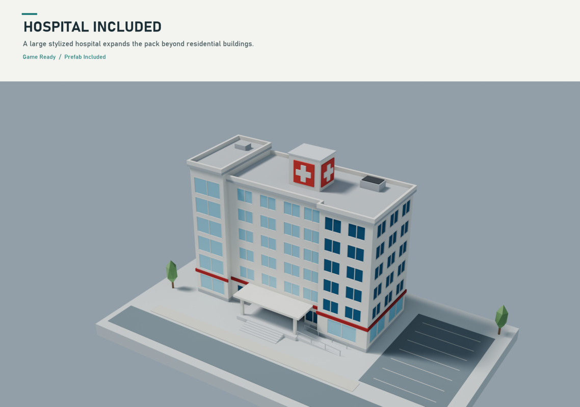 Stylized Neighborhood - 22 Low Poly Buildings