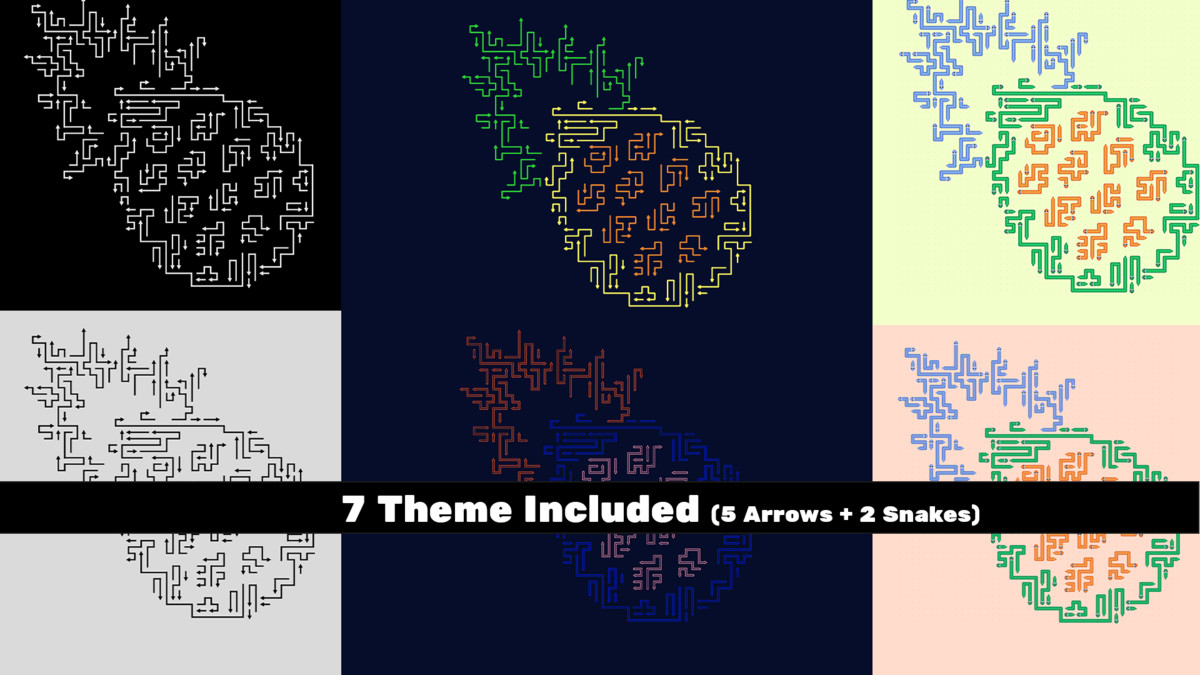 Arrows Out & Snake Out Puzzle — 900 Levels complete Game Template + Level Editor
