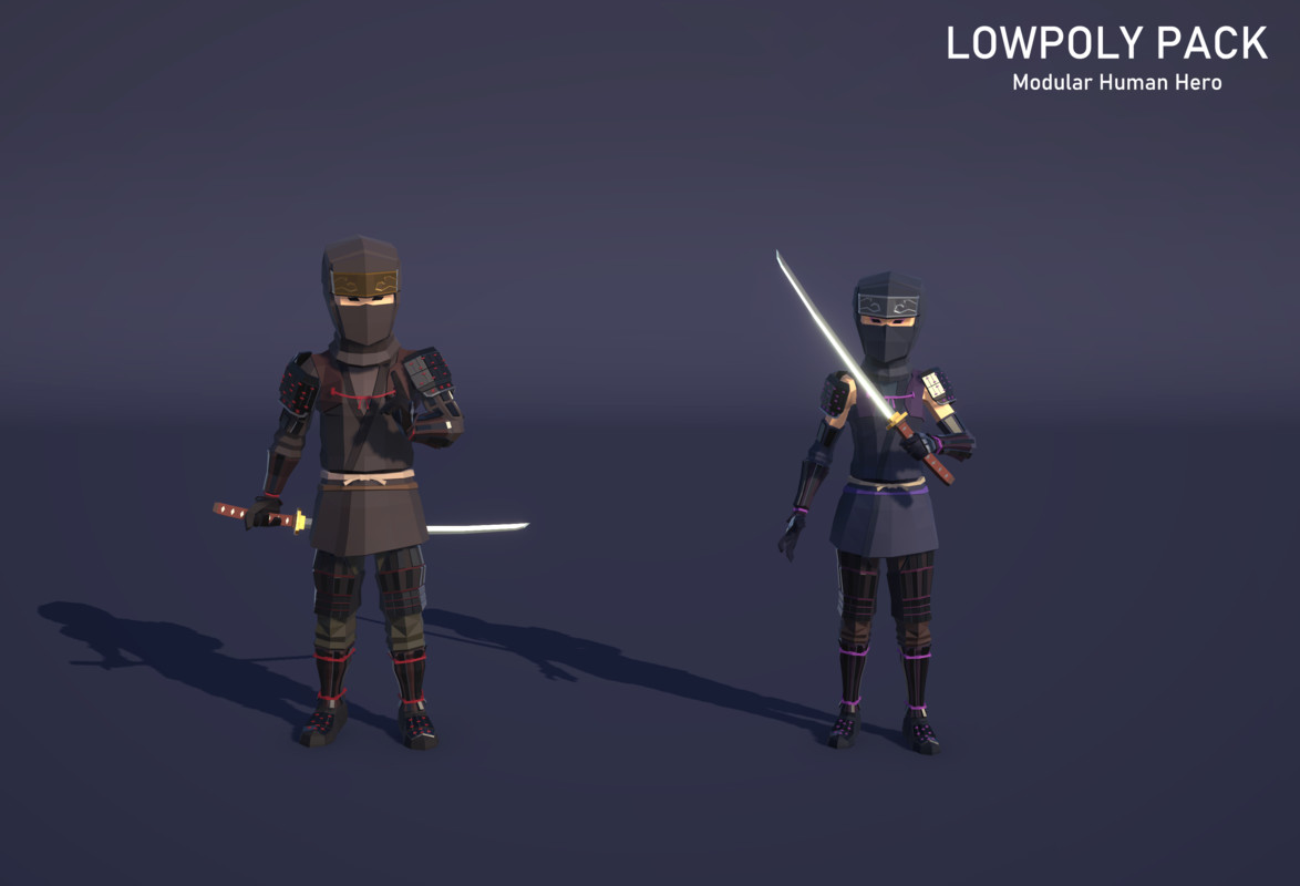 LowpolyPack_Modular Human Hero