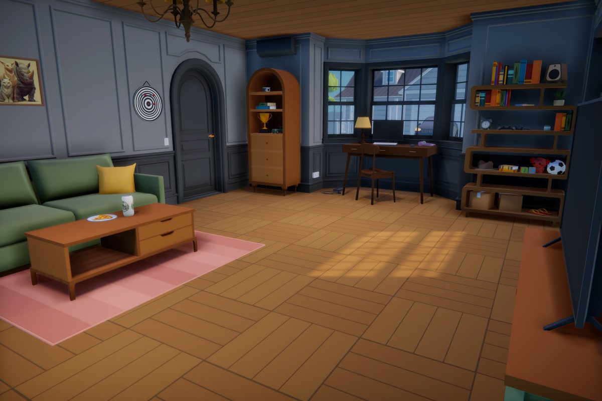 Low Poly Cartoon House Interior & Exterior