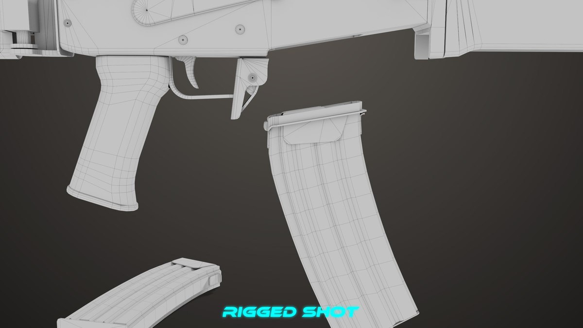 Machine Gun 13 Wood Handle URP HDRP Textures