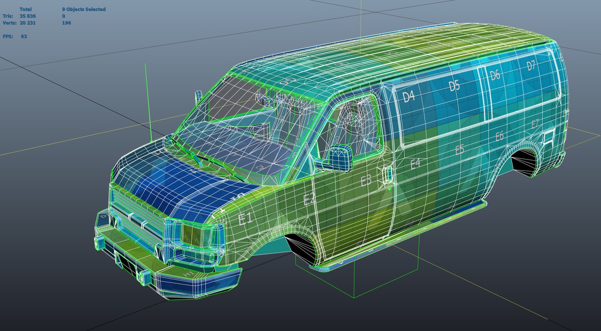 Industrial american van