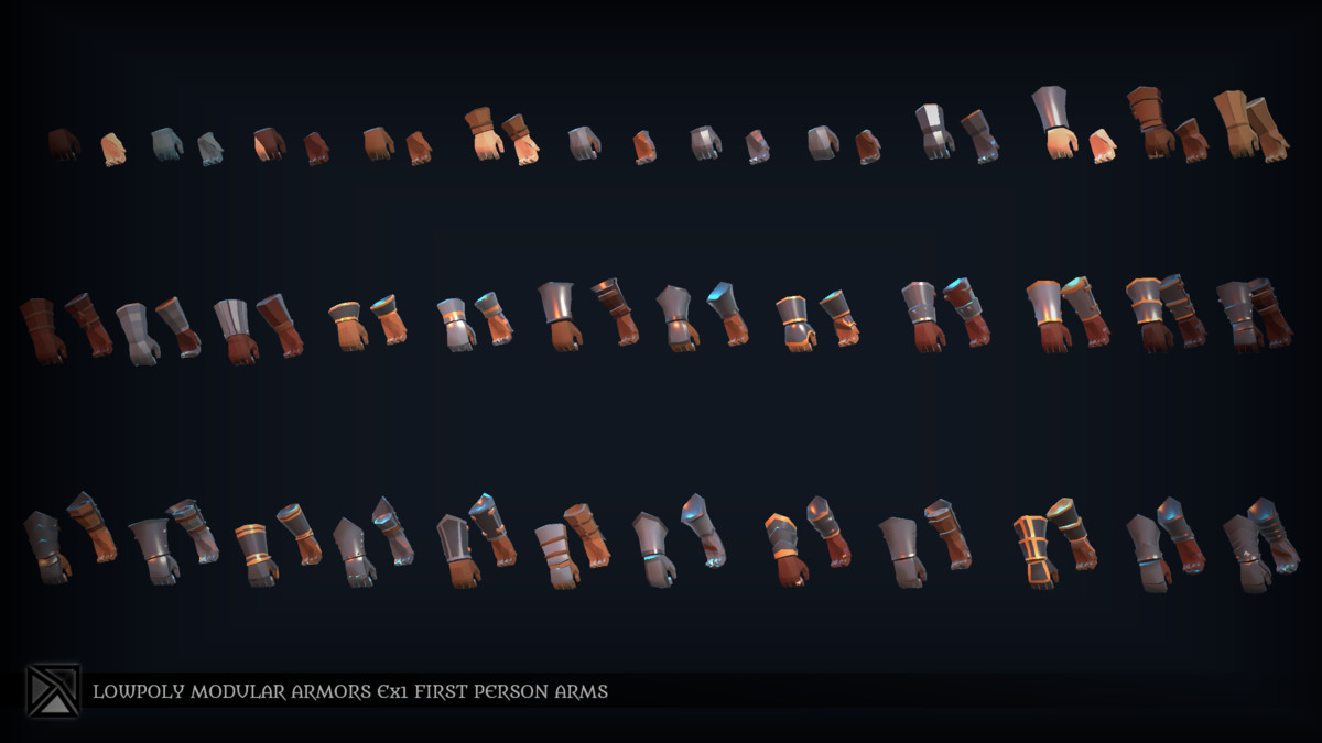 Lowpoly Modular Armors Ex1- First Person Arms - MEDIEVAL FANTASY SERIES