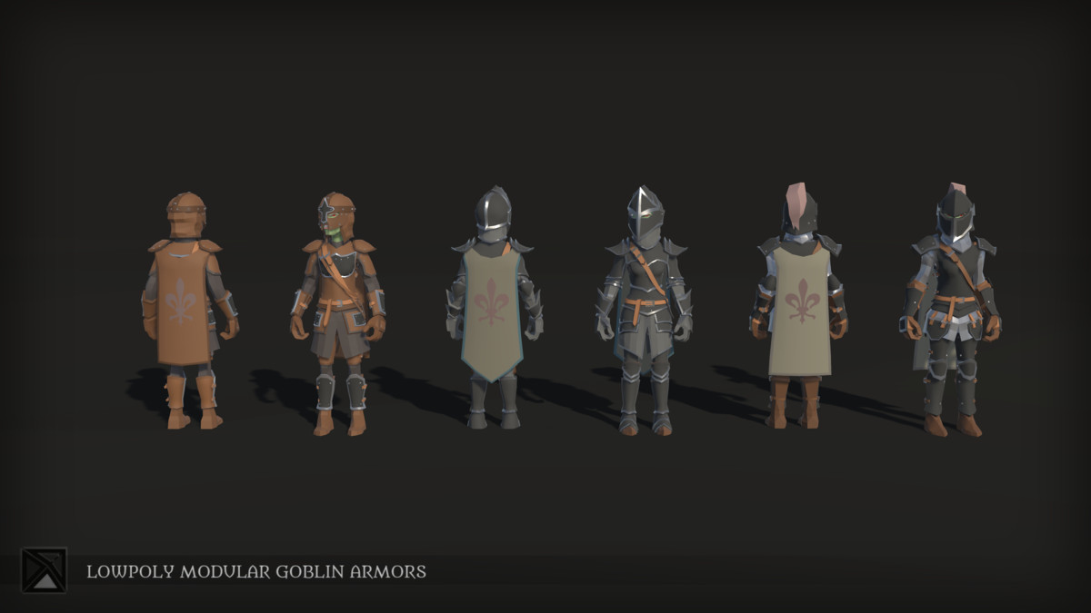 Low Poly Goblins Modular Armors Bundle - LOWPOLY MEDIEVAL FANTASY SERIES