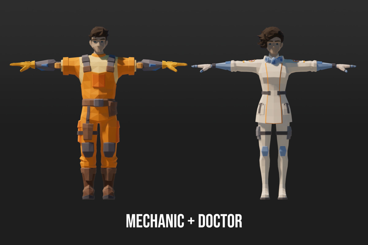 Low Poly Sci-Fi Characters
