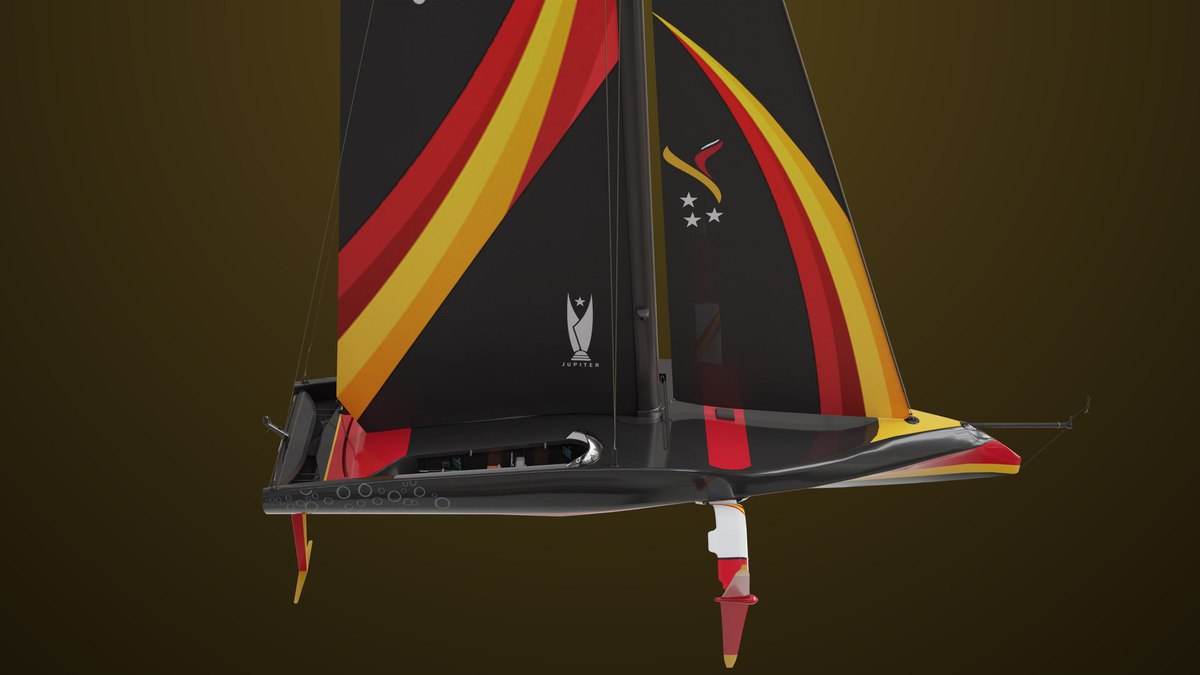 Yacht Hydrofoil Sailing Boat 01 Black URP HDRP Textures