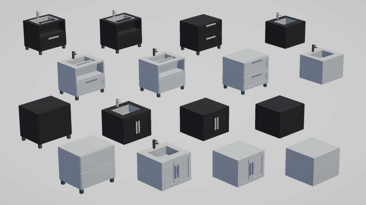 Low Poly Bathroom - Modular Assets