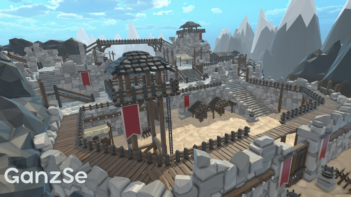 GanzSe Ruin Frontier Outpost - Modular Low Poly Environment
