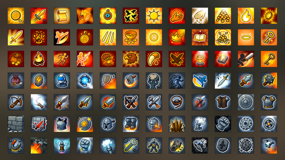 Fantasy RPG Skill Icons Pack for Abilities Spells Magic Combat Strategy