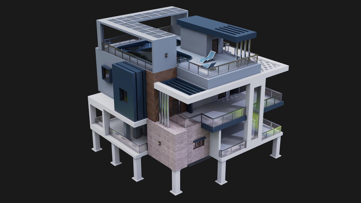Modern House 02 URP HDRP Textures