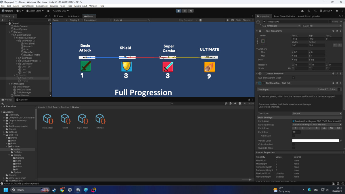 Advanced Skill Tree System with Smart Tooltips & Auto Layout