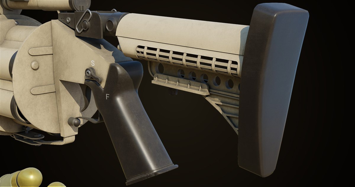 Grenade Launcher 01 Sandal URP HDRP Textures