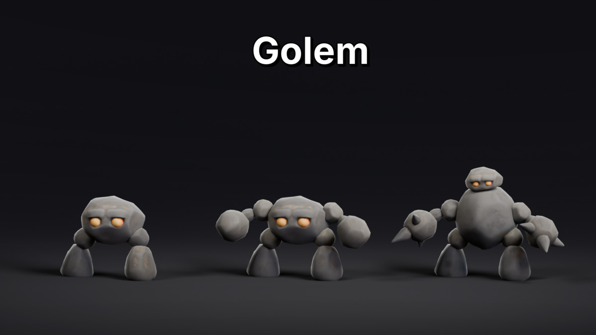 Dungeon RPG Monsters Evolutions - Stylized Low Poly Animated Enemies