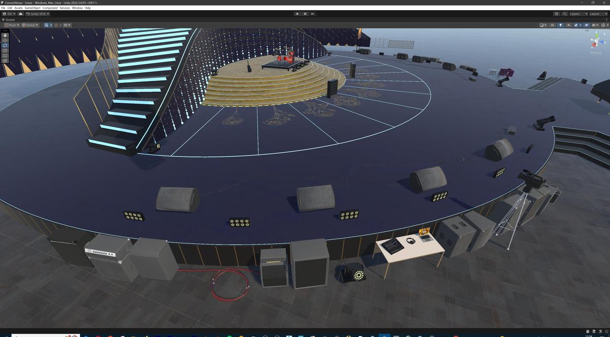 Concert Arena Stage Venue - Modular 3d Environment with props