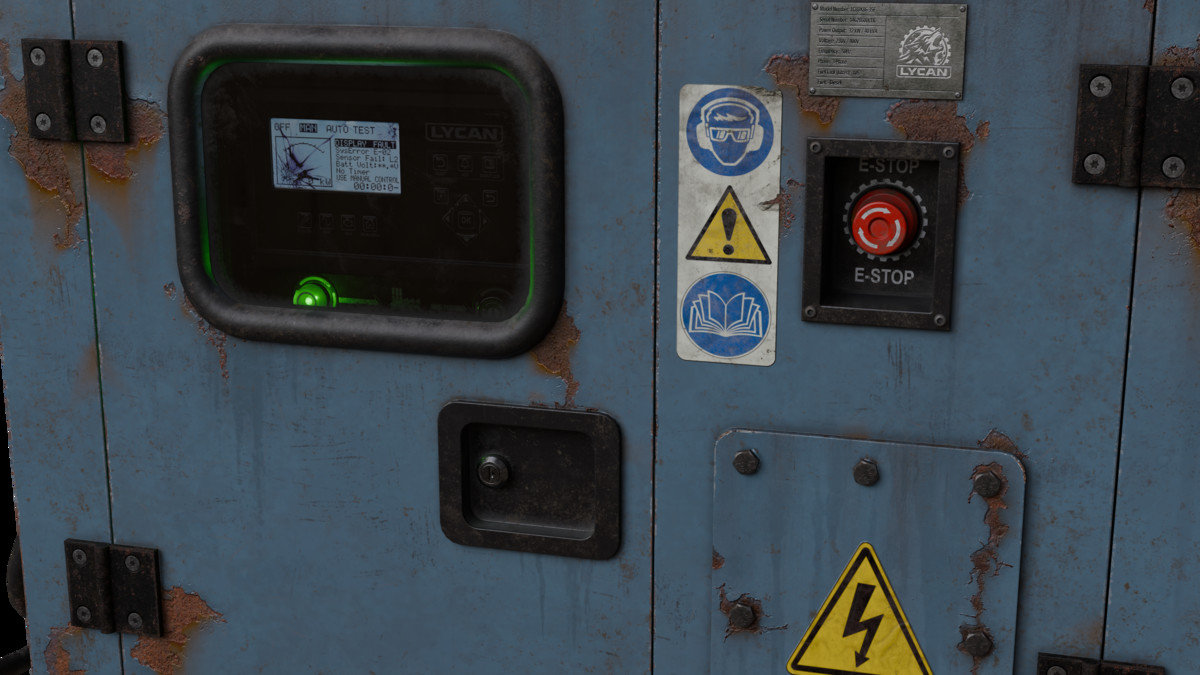 Diesel Generator (Interactive - Game ready)
