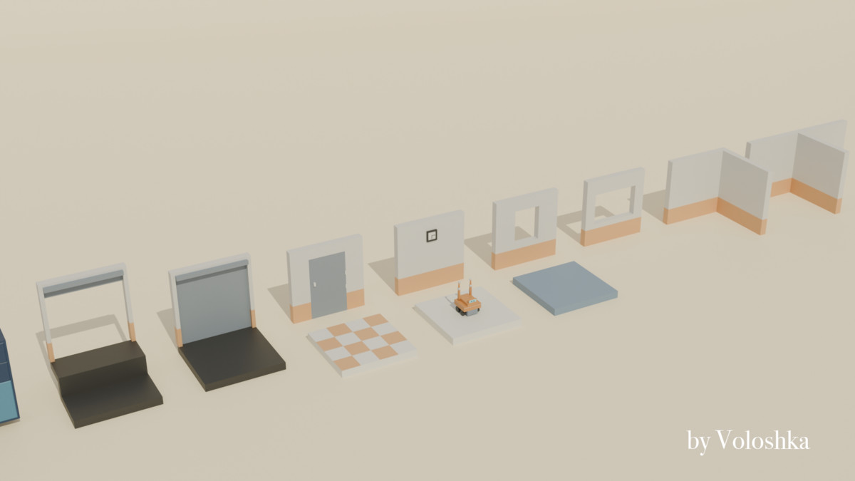Modular Post Office & Sorting Center Low-Poly
