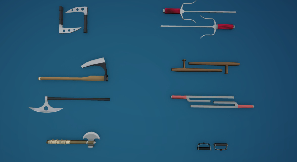 Low Poly Ronin and Japanese Weapons Pack