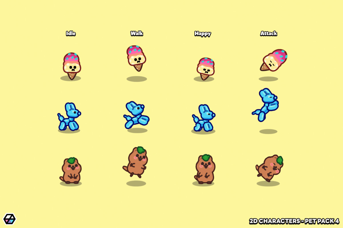 2D Characters - Pet Pack 4