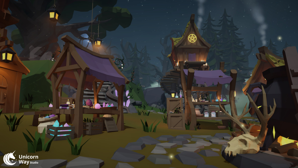 Fantasy Witch Village - Low Poly Stylized Pack