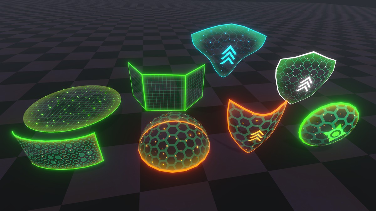 Sci-Fi Defense Shields 3D