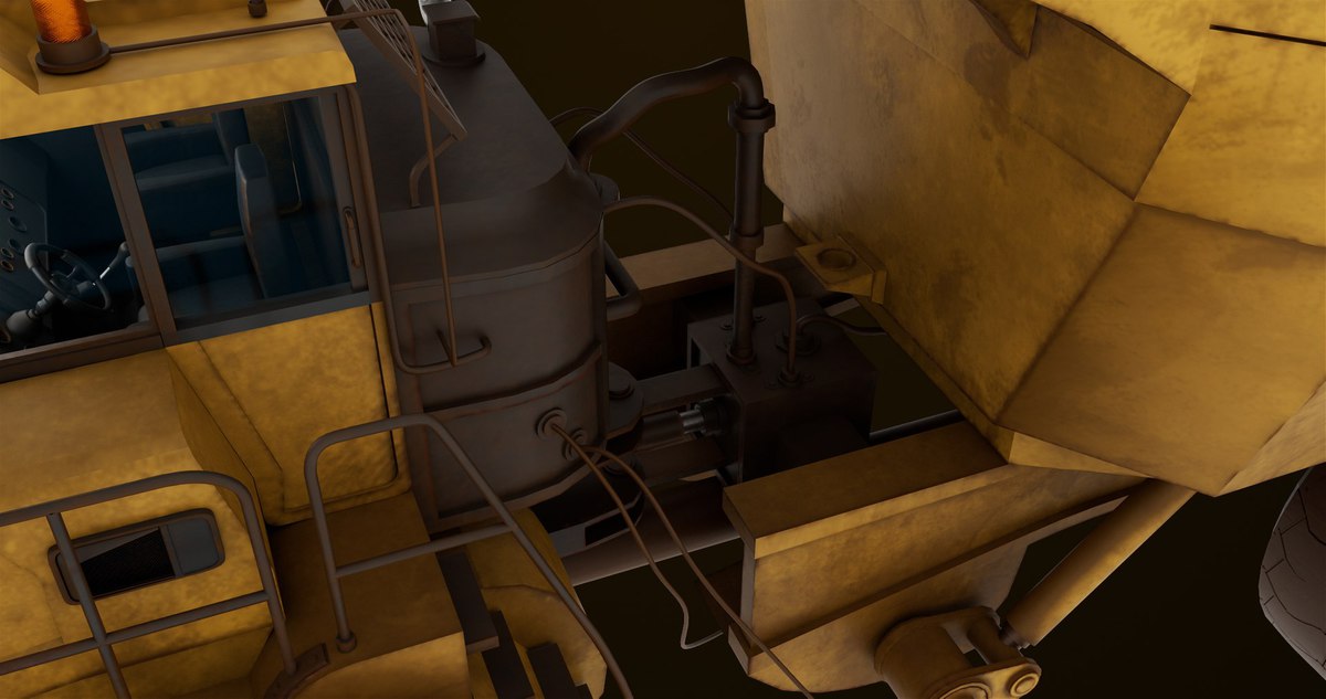 Articulated Dirty Mining Truck 03 URP HDRP Textures