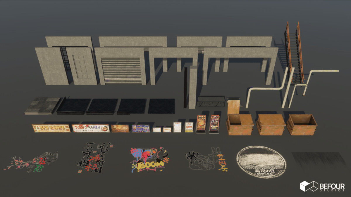 Japanese Old Shopping Mall Environment (Modular, Asian, Abandoned)