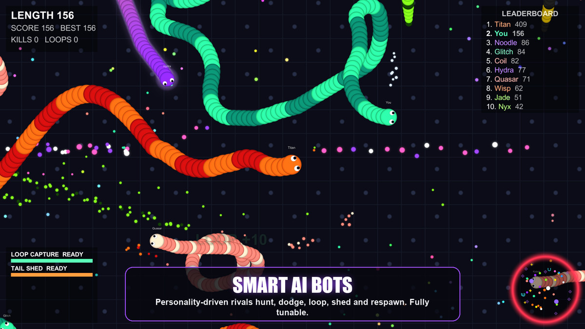 Coilz.io - Slither, Snake & Worm Arena Game