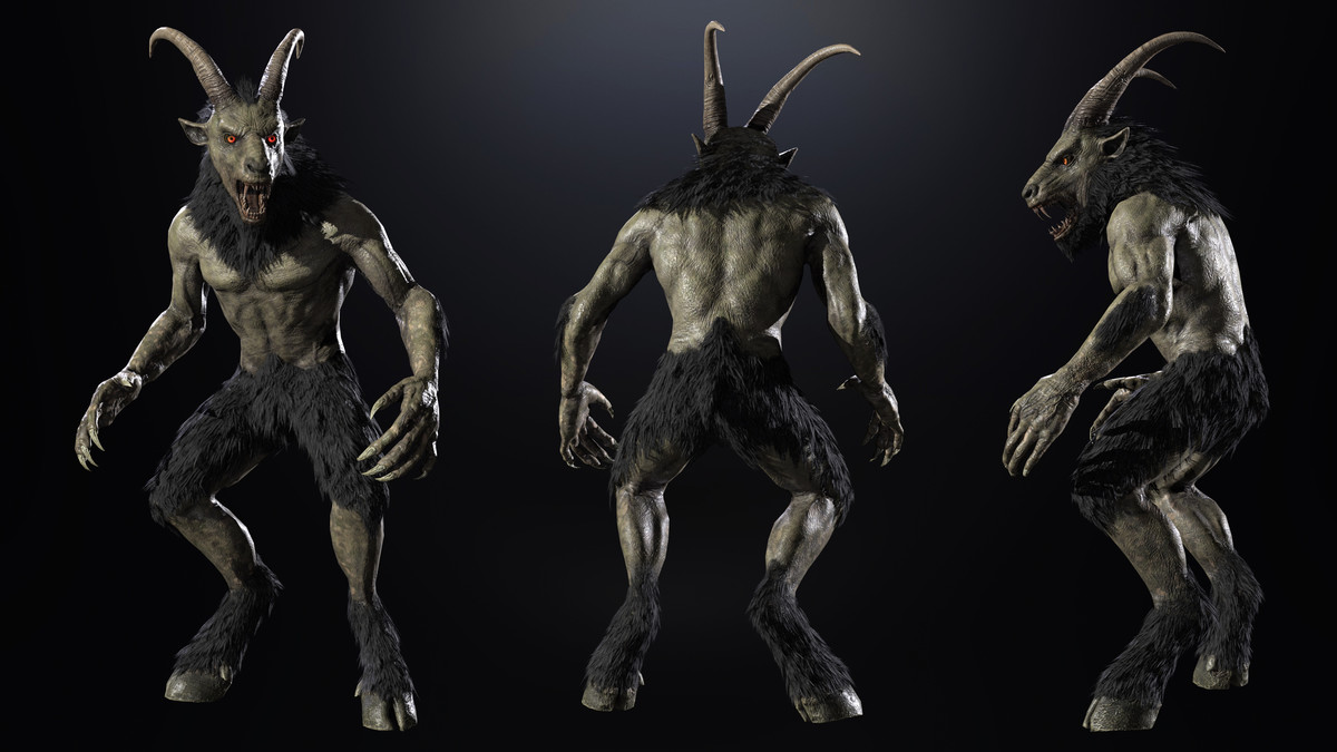 Chort, Goatman, Baphomet, Demon - Mythical Creatures (Bonus: Zombie Skin)