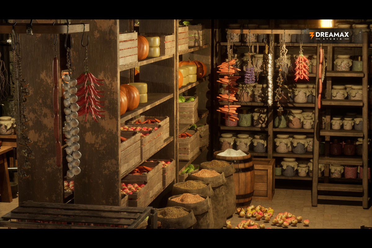 Medieval Root Cellar & Food Storage | Pantry Props Pack