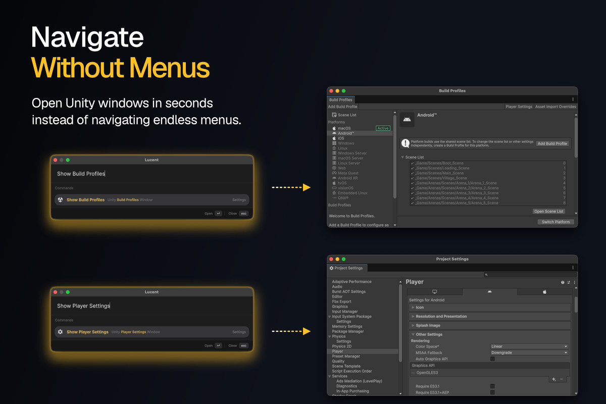Lucent: Command Palette & Editor Toolkit