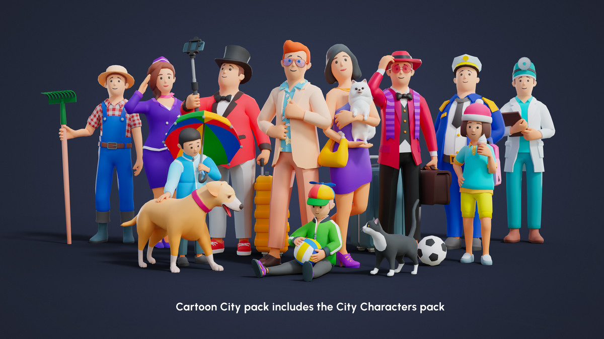 Cartoon City - Low Poly City 3D Models Pack