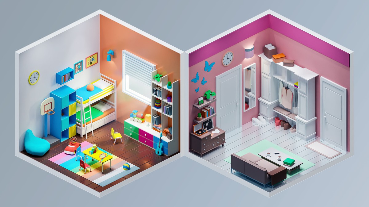 Interior 2 - Low Poly 3D Models Pack