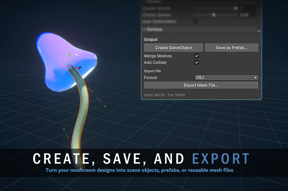 Mushroom Shaper - Stylized Fungi Editor & Mesh Generator