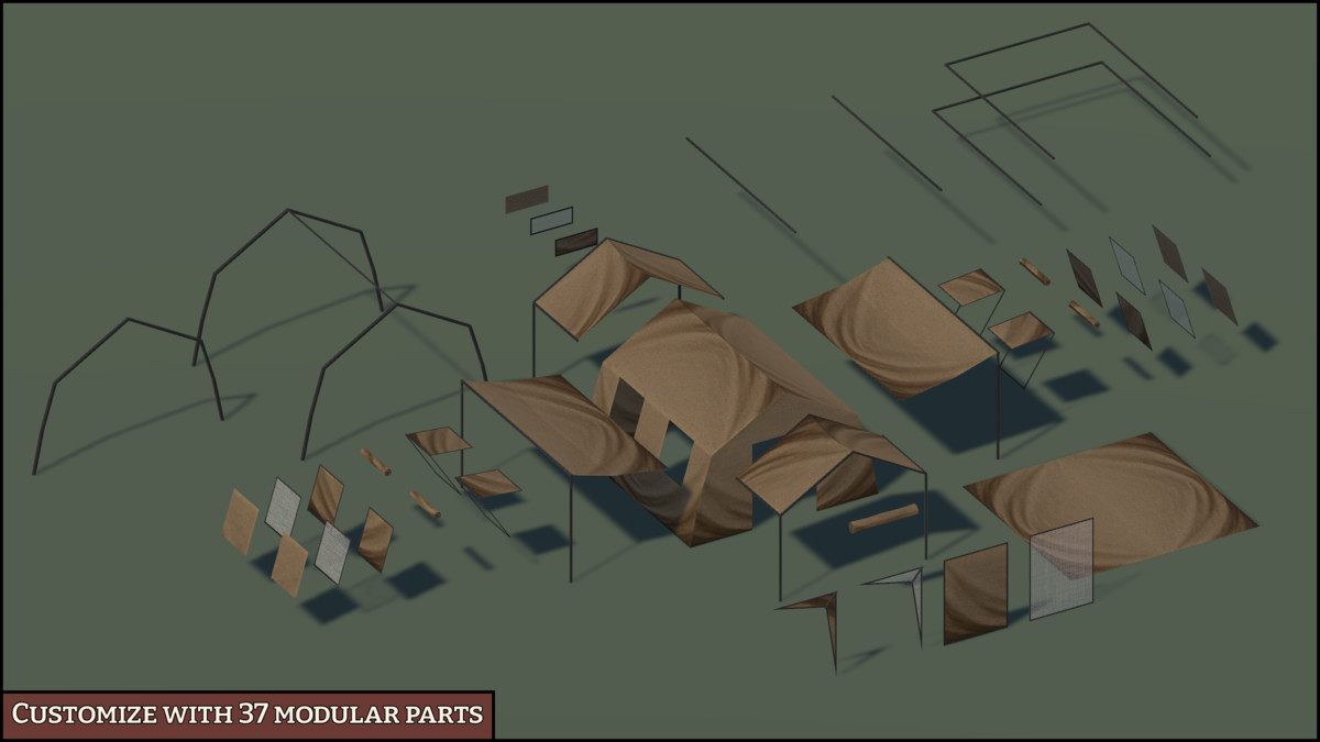 Campsite - Retro Style Modular Environment Pack