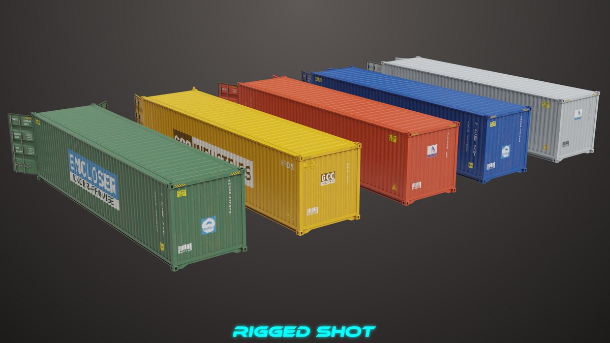 5 Cargo Container Single Mat URP HDRP Textures