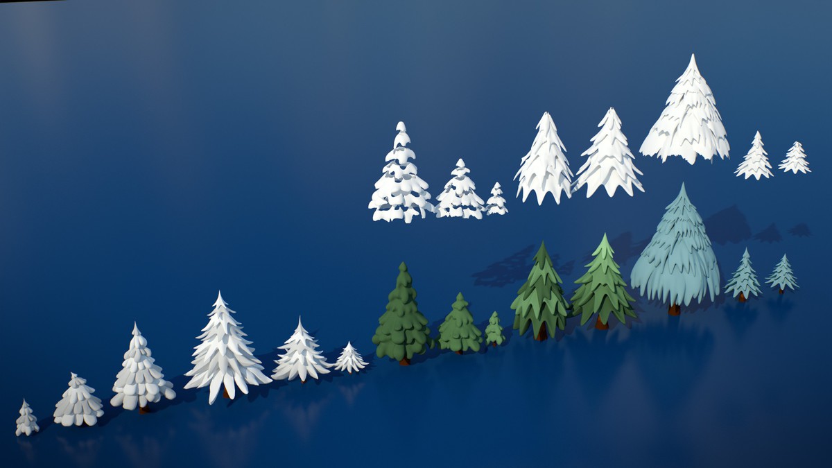 Stylized Lowpoly Winter City Asset Pack