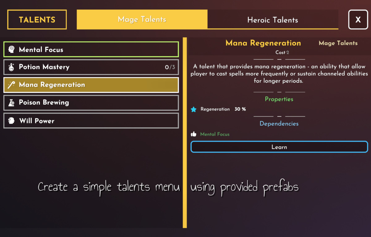 Talents | Game Creator 2
