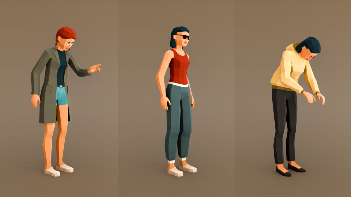 Modular Woman Ultra Low-Poly