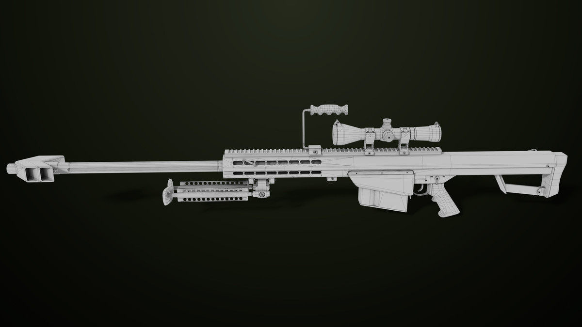 Sniper Rifle 02 Black and Sandal Single Map URP HDRP