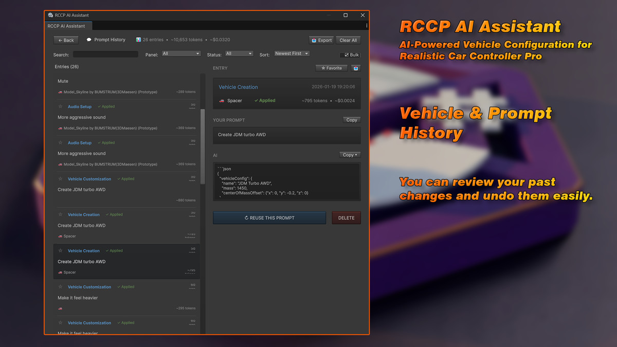 RCCP AI Assistant (Realistic Car Controller Pro Copilot)