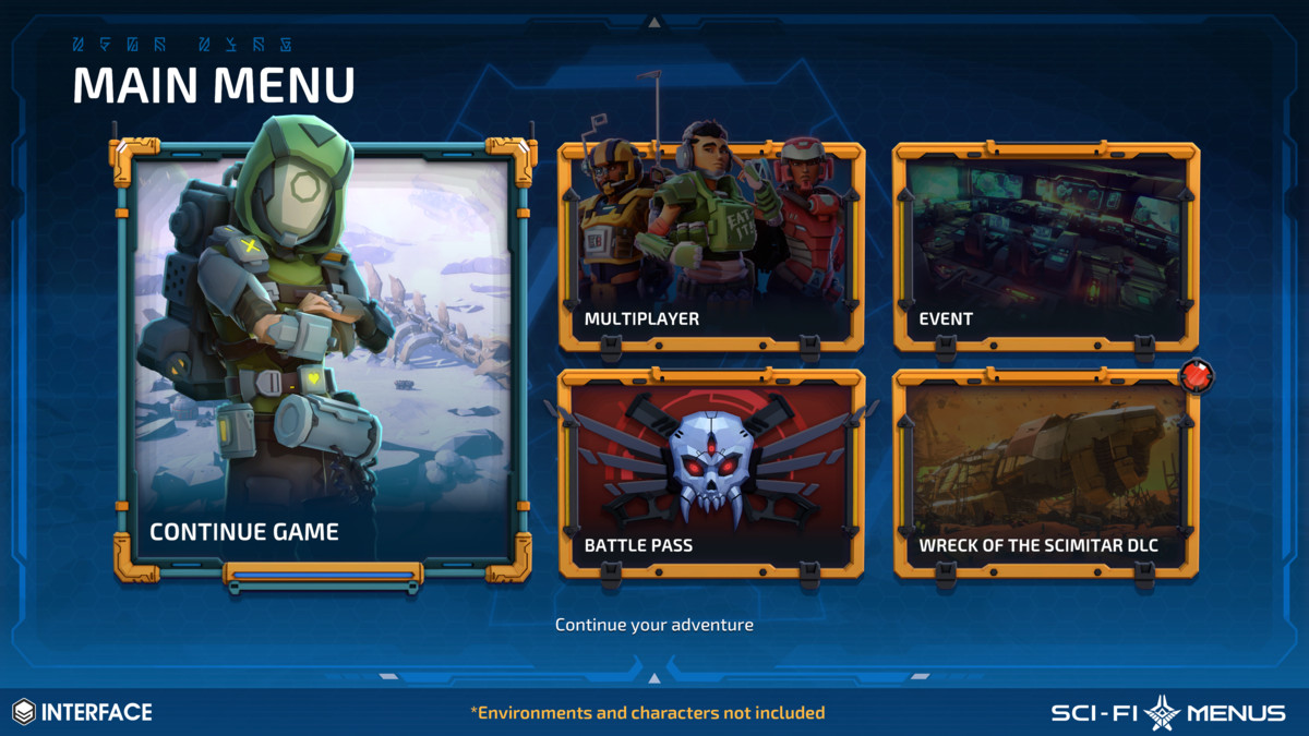 Sci-Fi Menus - Synty INTERFACE - GUI