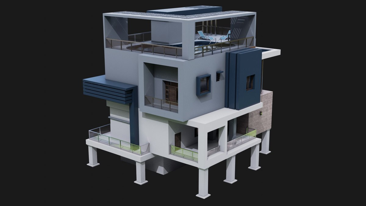 Modern House 02 URP HDRP Textures