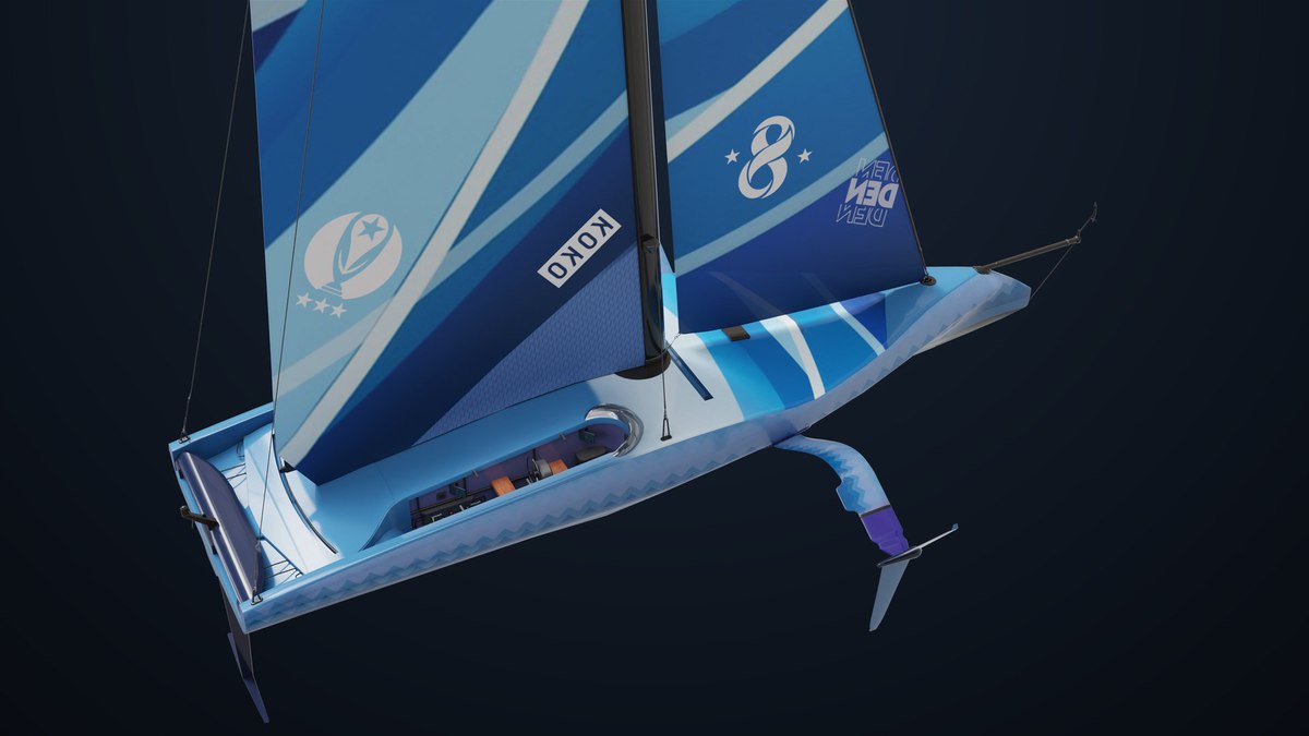 Yacht Hydrofoil Sailing Boat Blue URP HDRP Textures